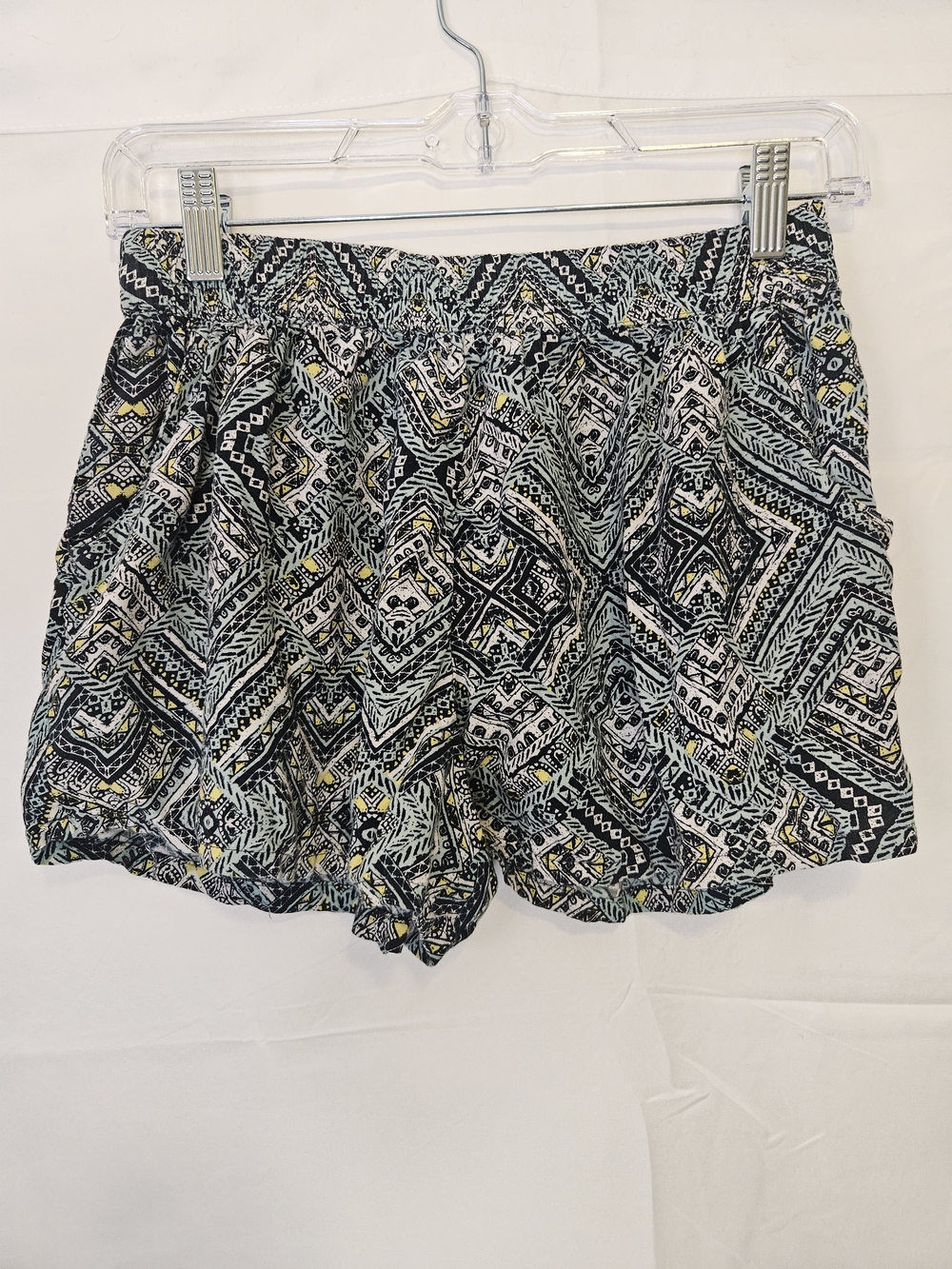 Mossimo Supply Co. Black, Cream & Yellow Aztec Print Athletic Shorts Boho